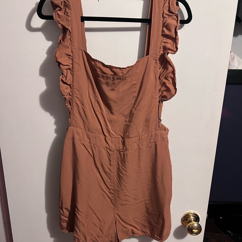 Kids Ruffled One Piece in Brown